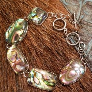 Sterling Silver Abalone Shell Bracelet
